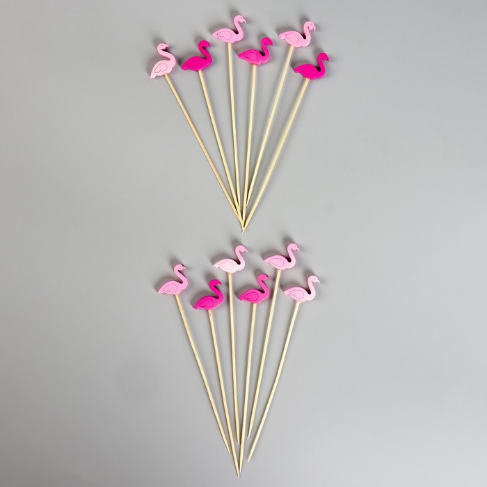 Шпажки "Фламинго" набор 12 шт, цвет МИКС