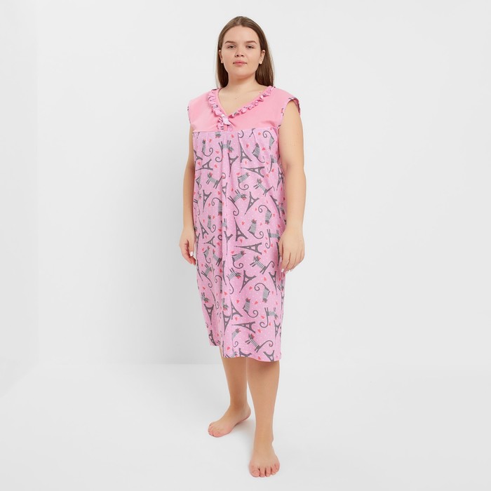 Ночная сорочка женская, цвет розовый, размер 56
