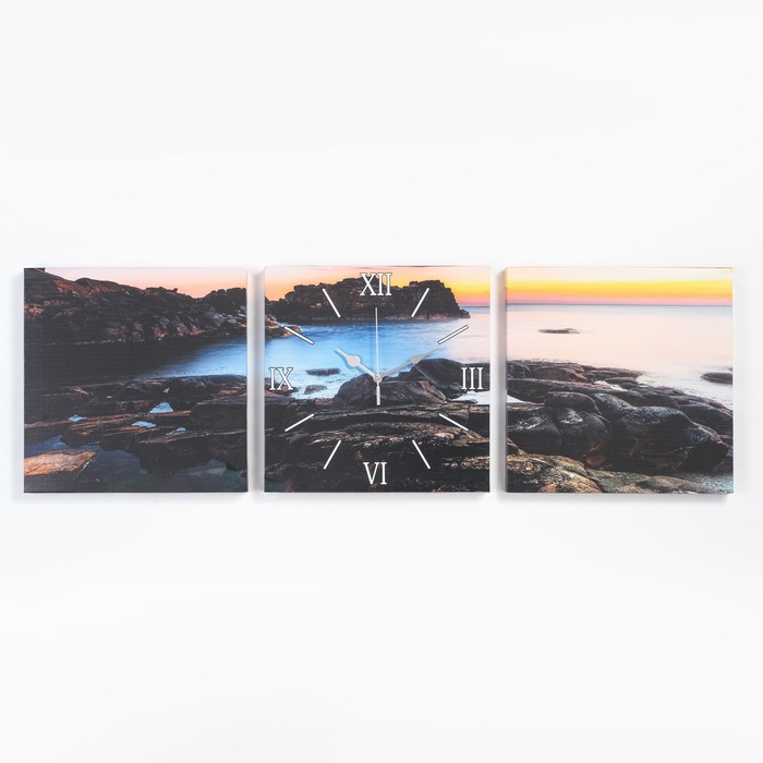 Часы настенные модульные, серия: Природа, Море, 35 х 110 см
