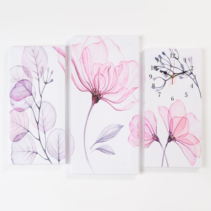 фото Часы настенные модульные, серия: цветы, 60 х 80 см сюжет