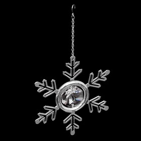 Сувенир «Cнежинка», подвесная, 8×0,5×9 см, с кристаллом Ош