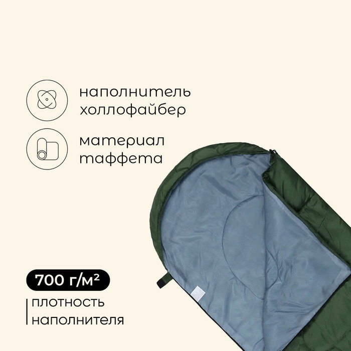 фото Спальный мешок maclay, 185+30х80 см, 170т, водонепроницаемый, до -25 °с