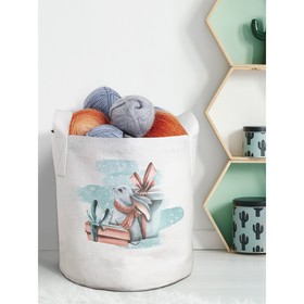 Текстильный мешок «Зайка с подарком», для хранения вещей и игрушек, размер 30х30 см, 18.9 л