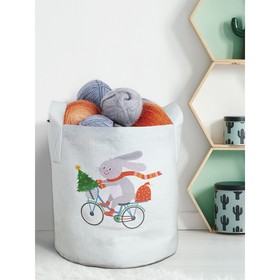 Текстильный мешок «Зайка с подарками», для хранения вещей и игрушек, размер 30х30 см, 18.9 л