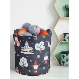 Текстильный мешок «Снеговик в шапочке», для хранения вещей и игрушек, размер 30х30 см, 18.9 л