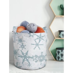 Текстильный мешок «Иней снежинок», для хранения вещей и игрушек, размер 30х30 см, 18.9 л