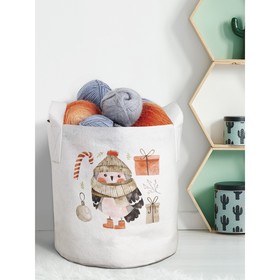 Текстильный мешок «Рождественская сова», для хранения вещей и игрушек, размер 30х30 см, 18.9 л