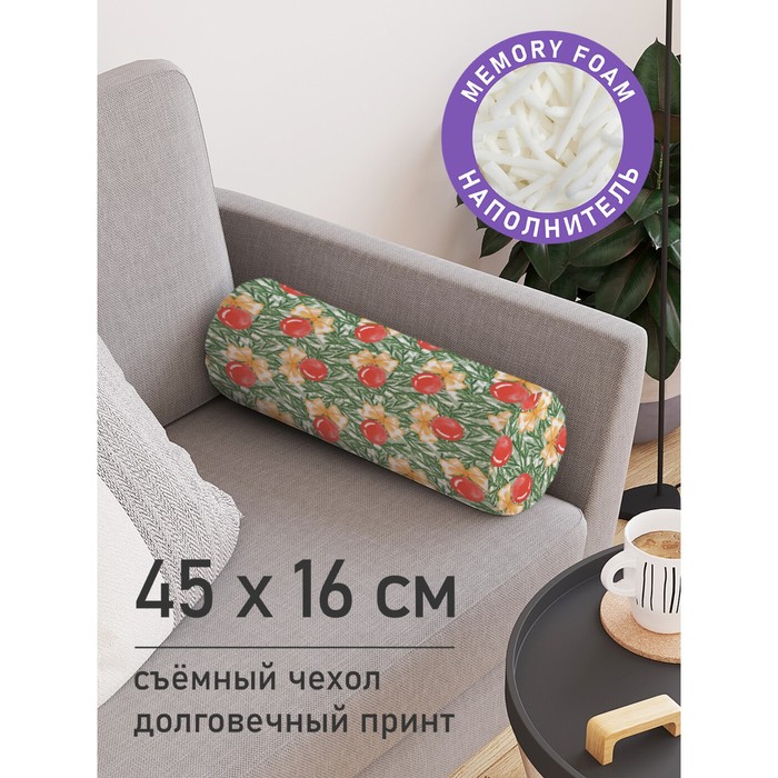 

Подушка валик «Акварельные шары на елке, декоративная, размер 16х45 см