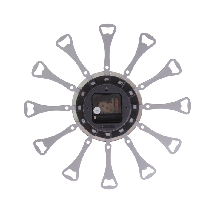 Часы настенные кухонные "Открывалки", d=32 см, хром