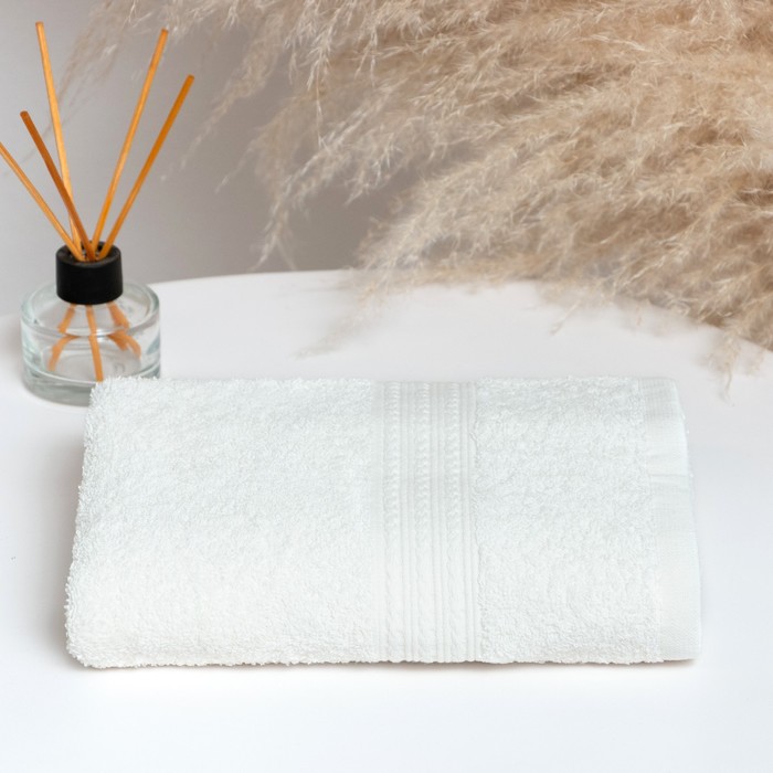 фото Полотенце махровое 50х90, цвет светло-кремовый, 100% хлопок, 440 г/м