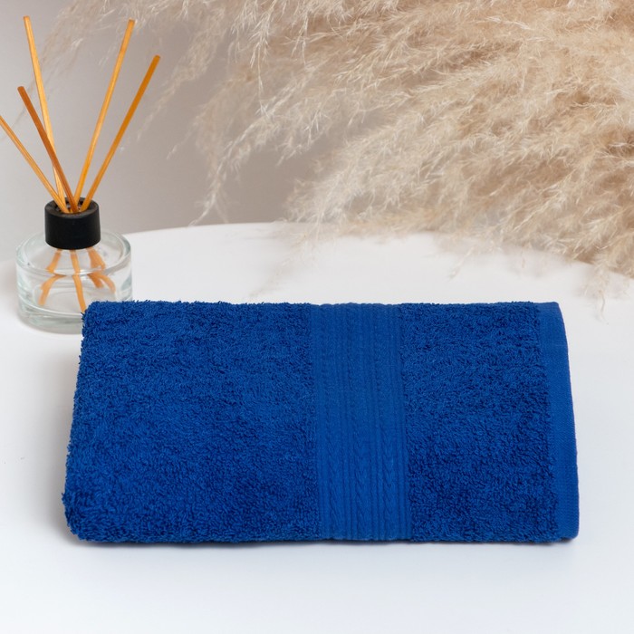 фото Полотенце махровое 50х90 см, тёмно-синий, 440 г/м2, хлопок 100%