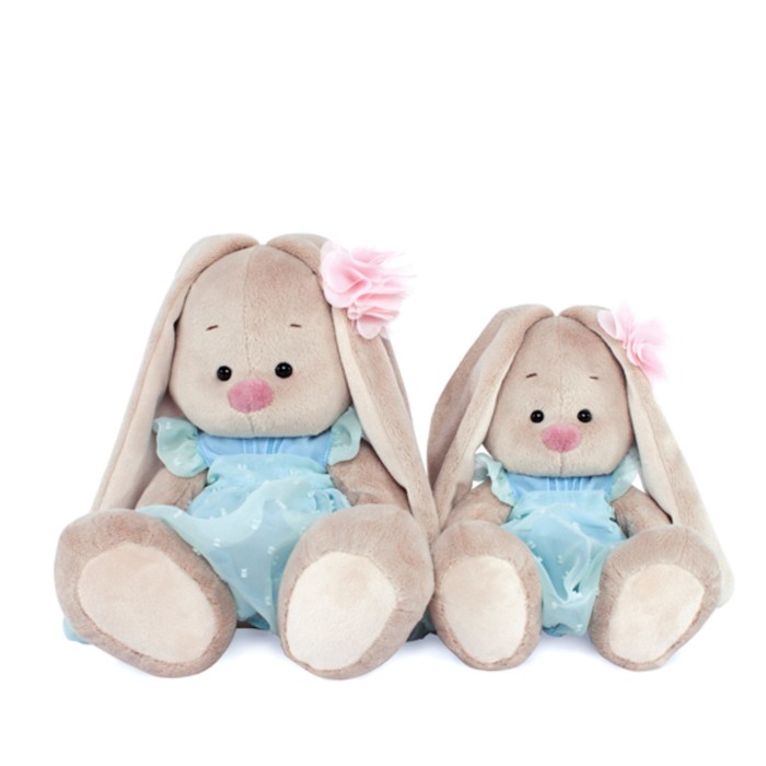 Мягкая игрушка "Зайка Ми" в голубом платье, 18 см