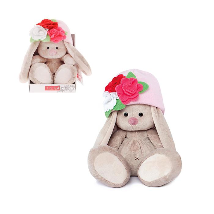 Мягкая игрушка "Зайка Ми" в шапочке с цветами, 18 см