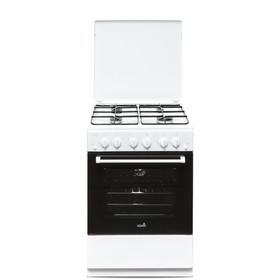 

Плита CEZARIS ПГ 3200-13, газовая, 4 конфорки, 59 л, газовая духовка, бело-чёрная