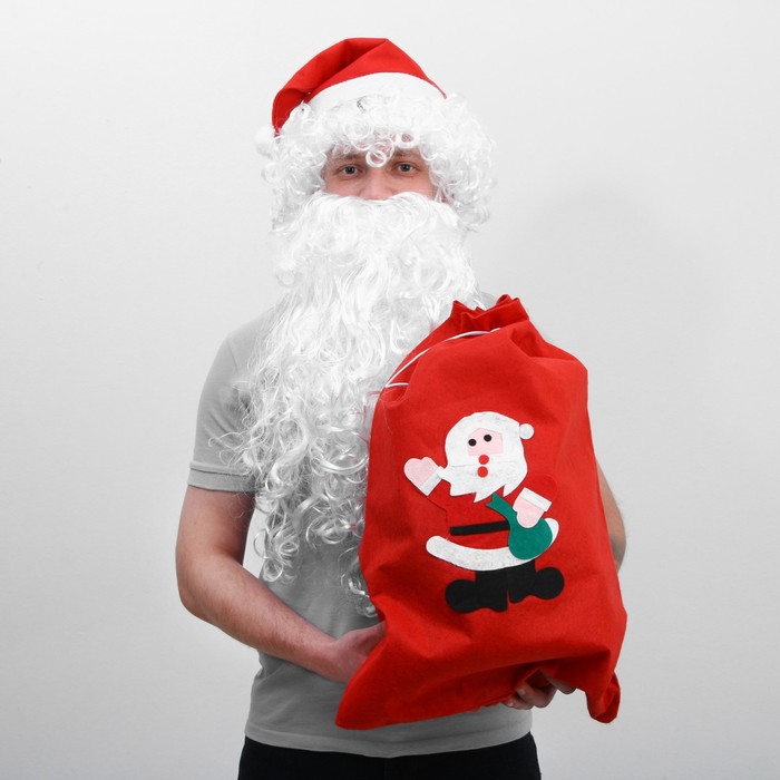 Карнавальный набор «Деда Мороза»: парик, борода, мешок, колпак колпак деда мороза алкопатруль диам 28 см