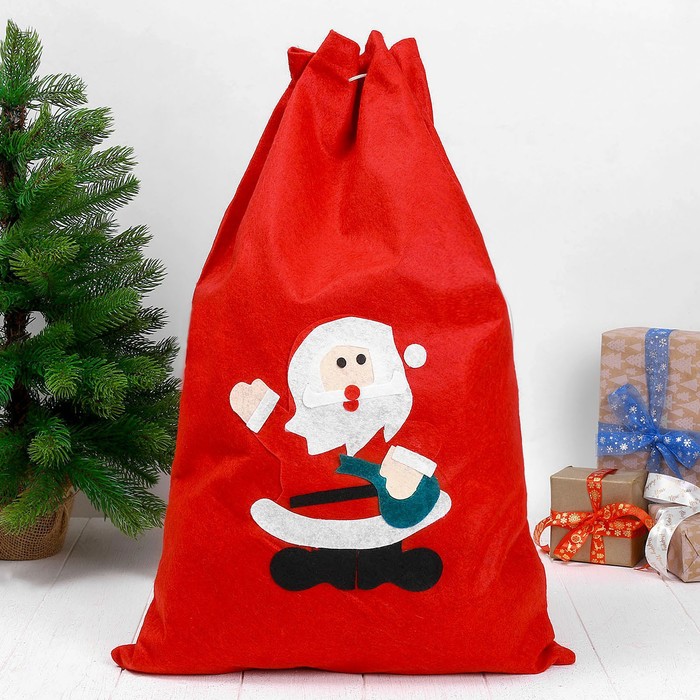 Мешок Деда мороза, с аппликацией, 40 × 60 см мешок деда мороза срочная доставка подарков 40 х 60 см