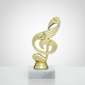 Кубок «Скрипичный ключ», наградная фигура, подставка камень белая, 18,5 х 6,5 см