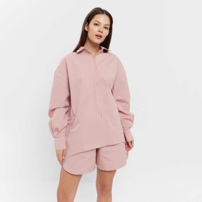 

Костюм женский (рубашка, шорты) MINAKU: Oversize цвет тёмно-розовый, размер 42