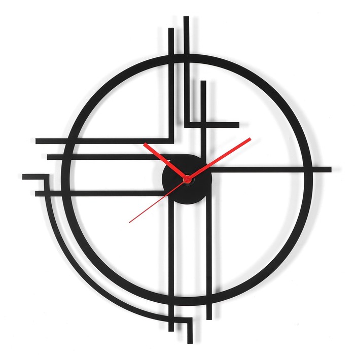 Часы настенные из металла Прямые линии, плавный ход, 40 х 40 см
