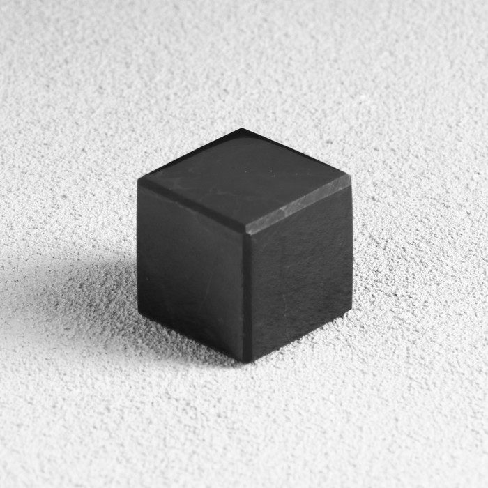 Куб из шунгита, 2 см, полированный пирамида из шунгита 3 см высокая восьмигранная полированная