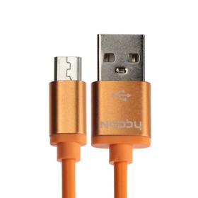 

Кабель Nobby Practic DT-005, microUSB - USB, 2 А, 1 м, оранженвый