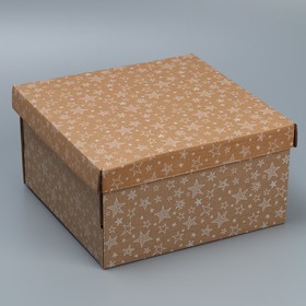 Складная коробка бурая «Звезды», 28х28х15 см Ош