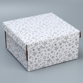 Складная коробка белая «Звезды», 28х28х15 см Ош