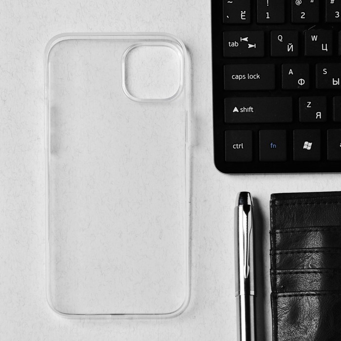 Чехол Hoco для телефона iPhone 14 Plus, TPU, усиленное окно под камеру, прозрачный чехол uzay tpu акрил для iphone 14 plus прозрачный