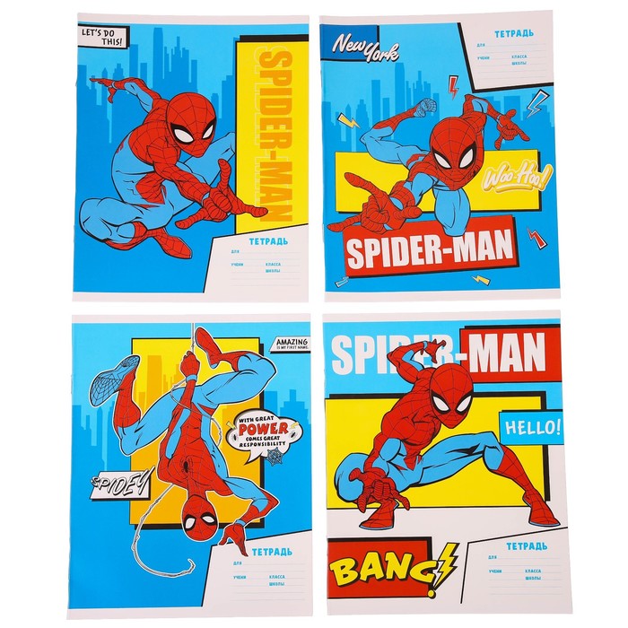 Подарочный набор Человек паук, альб. дл. рис., копилка, гуашь, бум.цв., фломаст.,тетр. в кл.    9373