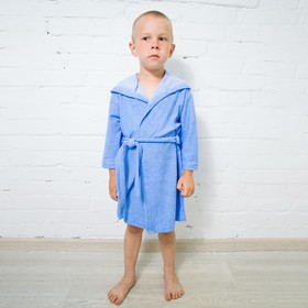 Халат махровый для мальчика, рост 110-116 см, цвет голубой 180г/м, хл80% пэ20% Ош