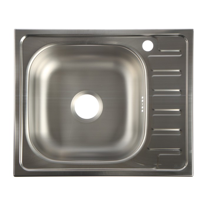 Мойка кухонная Владикс, врезная, с сифоном, 58х48 см, левая, нержавеющая сталь 0.6 мм