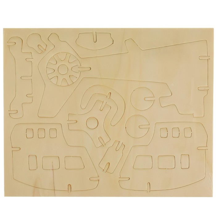 Конструктор деревянный «Вертолёт», 24 детали