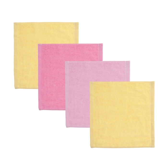 Набор полотенец в корзинке "Collorista" Yellow-rose 30х30шт - 4 шт, хлопок