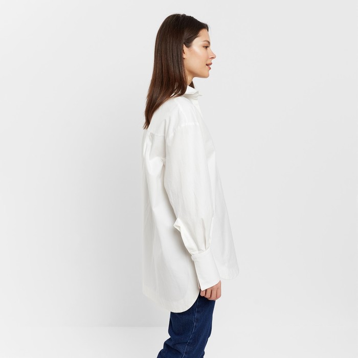 фото Рубашка женская minaku: casual collection цвет белый, р-р 48