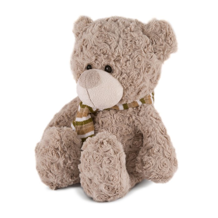 фото Мягкая игрушка «мишка с шарфом», цвет шоколадный, 27 см maxitoys