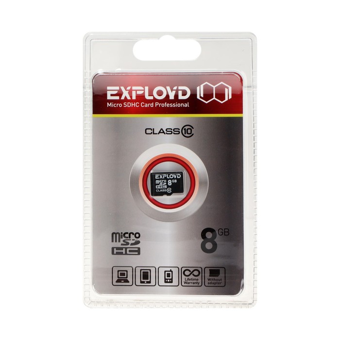 Карта памяти Exployd MicroSD, 8 Гб, SDHC, класс 10 цена и фото