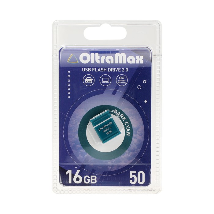 Флешка OltraMax 50, 16 Гб, USB2.0, чт до 15 Мб/с, зап до 8 Мб/с, т/зеленая флешка twist color зеленая 16 гб