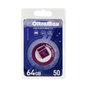 Флешка OltraMax 50, 32 Гб, USB2.0, чт до 15 Мб/с, зап до 8 Мб/с, оранжевая