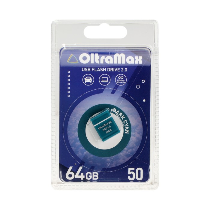 

Флешка OltraMax 50, 64 Гб, USB2.0, чт до 15 Мб/с, зап до 8 Мб/с, голубая