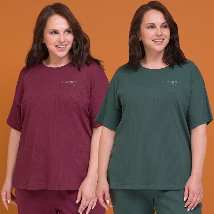 

Футболка женская, размер 52, цвет зеленый