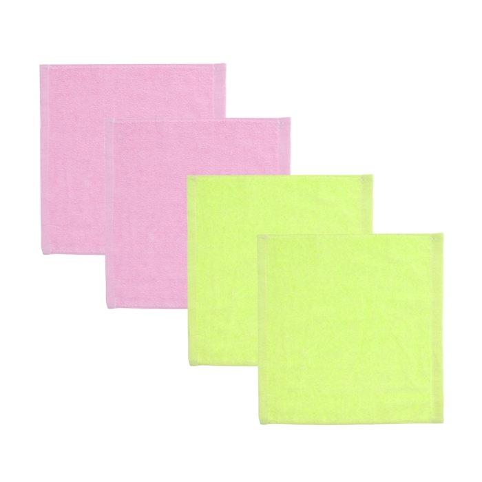 Набор полотенец в корзинке "Collorista" Mint-pink 30х30шт - 4 шт, хлопок