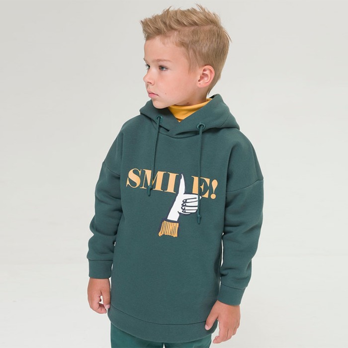 

Толстовка для мальчиков, рост 98 см, цвет зеленый