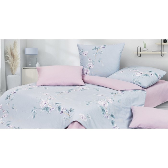 фото Постельное бельё дуэт «эустома», размер 220х240 см, 145х215 - 2 шт 70х70 см - 2 шт, 50х70 см - 2 шт ecotex