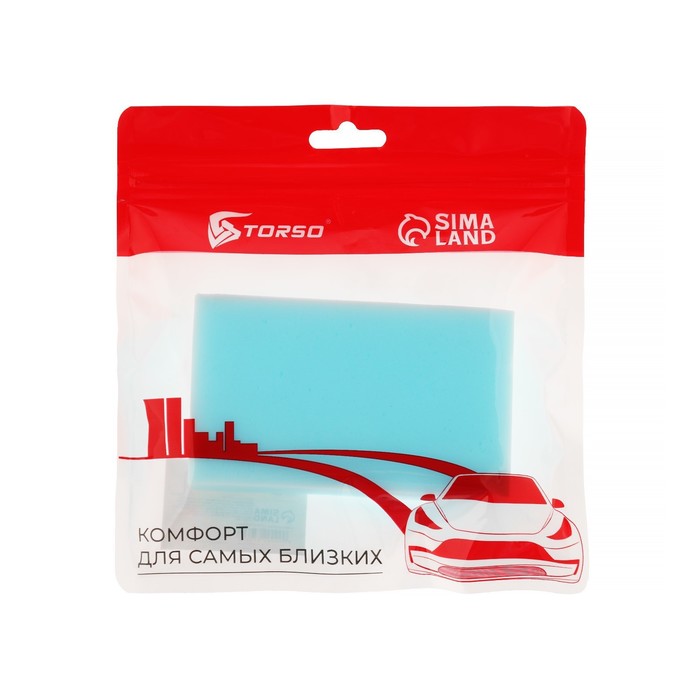 Губка для ухода за автомобилем TORSO, 10×6×2 см, голубая грязь для мытья автомобиля волшебная глина губка блочная губка удаление загрязнений перед полировкой воск для ухода за автомобилем чис