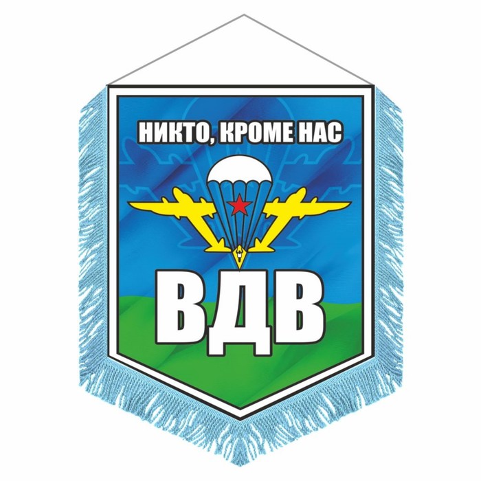 Вымпел ВДВ с бахромой, 150 х 210 мм, двусторонний вымпел морская пехота с бахромой 150 х 210 мм двусторонний