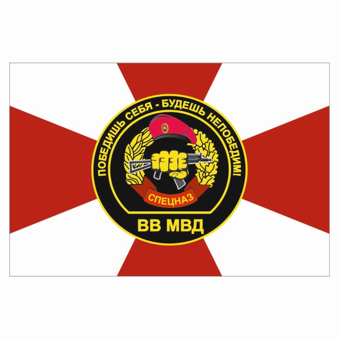 Наклейка Флаг Спецназ ВВ МВД, 150 х 100 мм наклейка круг спецназ вв мвд 90 х 90 мм