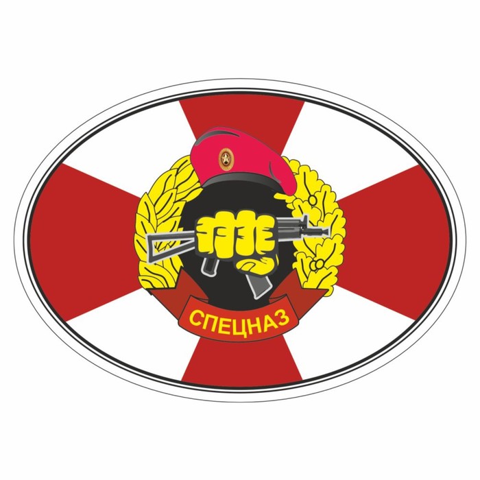 Наклейка эллипс Спецназ ВВ МВД, 140 х 100 мм наклейка флаг спецназ вв мвд с кисточкой 165 х 100 мм