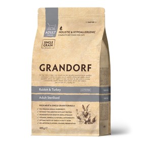 

Сухой корм Grandorf для стерилизованных кошек, кролик/серый рис, низкозерновой, 400 г