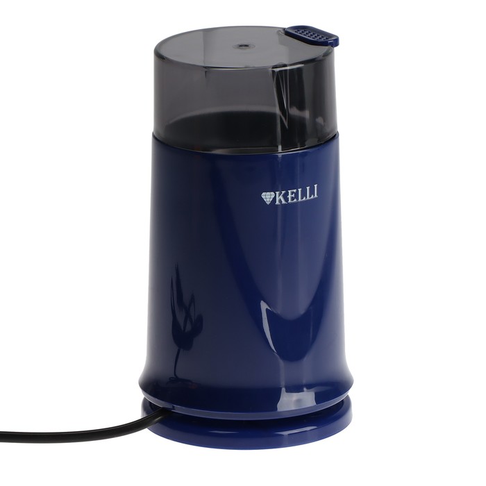 Кофемолка KELLI KL-5112, электрическая, ножевая, 300 Вт, 70 г, синяя