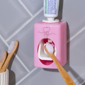 Выдавливатель для зубной пасты механический «Зуб», розовый Ош